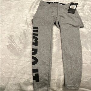 Gray Leggings with Black Lettering